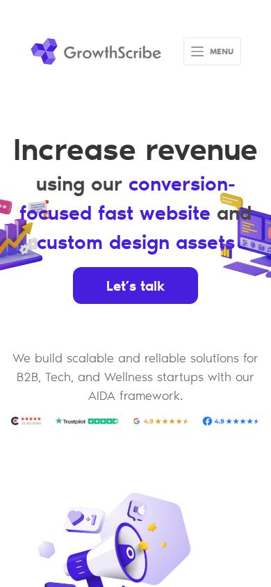 GrowthScribe.com — mobile view